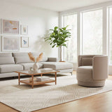 Drake Chenille Effect Curve Taupe Chair Orsina