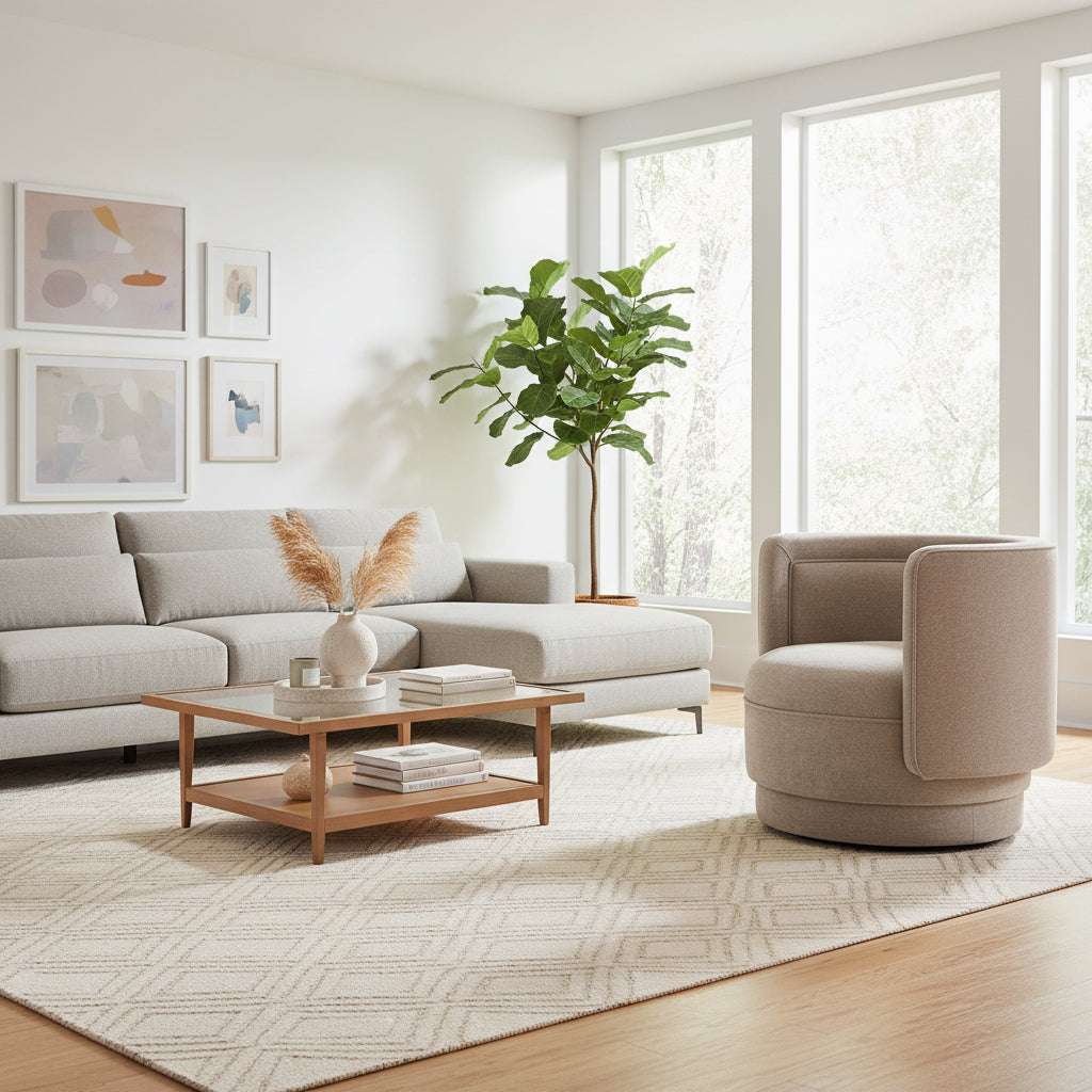 Drake Chenille Effect Curve Taupe Chair Orsina