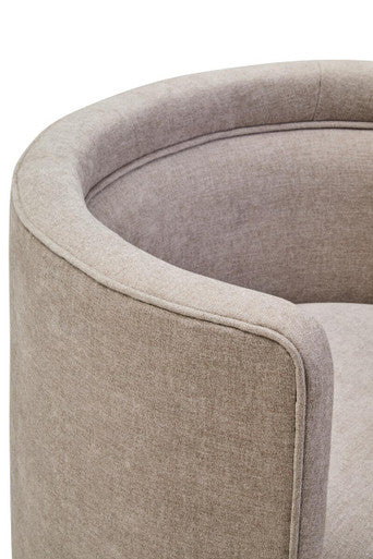 Drake Chenille Effect Curve Taupe Chair Orsina