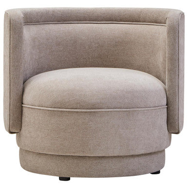 Drake Chenille Effect Curve Taupe Chair Orsina