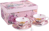 Elegant tea cup set from London Boutique Lifestyle featuring floral design and gift box packaging