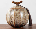 Nisu Home Decorative Tea Jar with Natural Texture and Wooden Lid for Stylish Storage