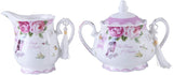 Elegant floral china milk jug from London Boutique Lifestyle with decorative tassel detailing