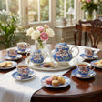 KitchBoom Tea Set with Floral Design, Includes Teapot, Cups, and Saucers for Elegant Tea Parties