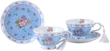 Elegant blue floral tea cups with matching saucers from London Boutique Lifestyle for afternoon tea