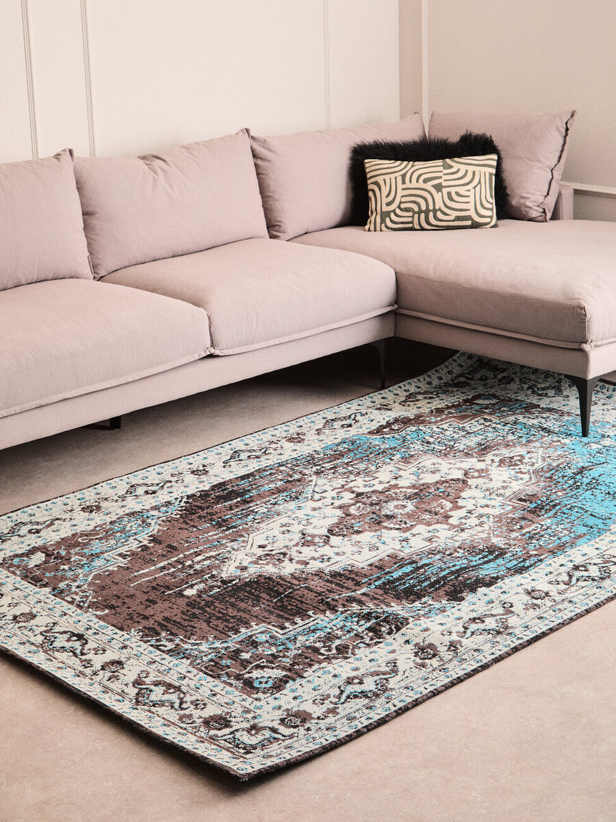 Stylish Orsina Teal Rug with Intricate Patterns, Perfect for Adding Elegance to Your Living Space