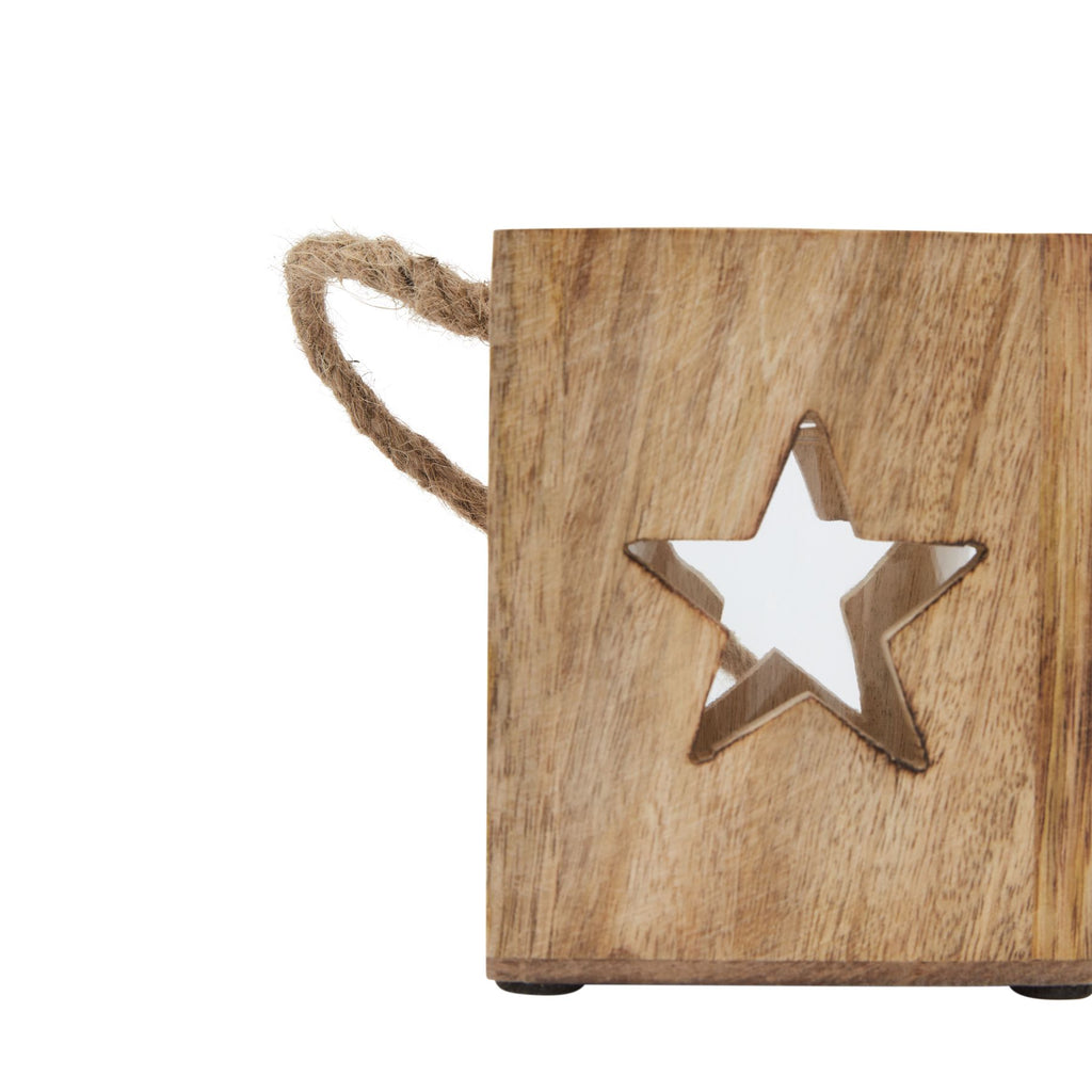Natural Wooden Small Star Tealight Candle Holder Shades 4 Seasons