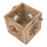 Natural Wooden Snowflake Tealight Candle Holder Shades 4 Seasons