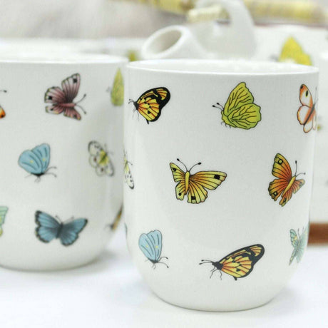 Ancient Wisdom UK Butterfly Herbal Teapot Set with Cups AW Dropship UK