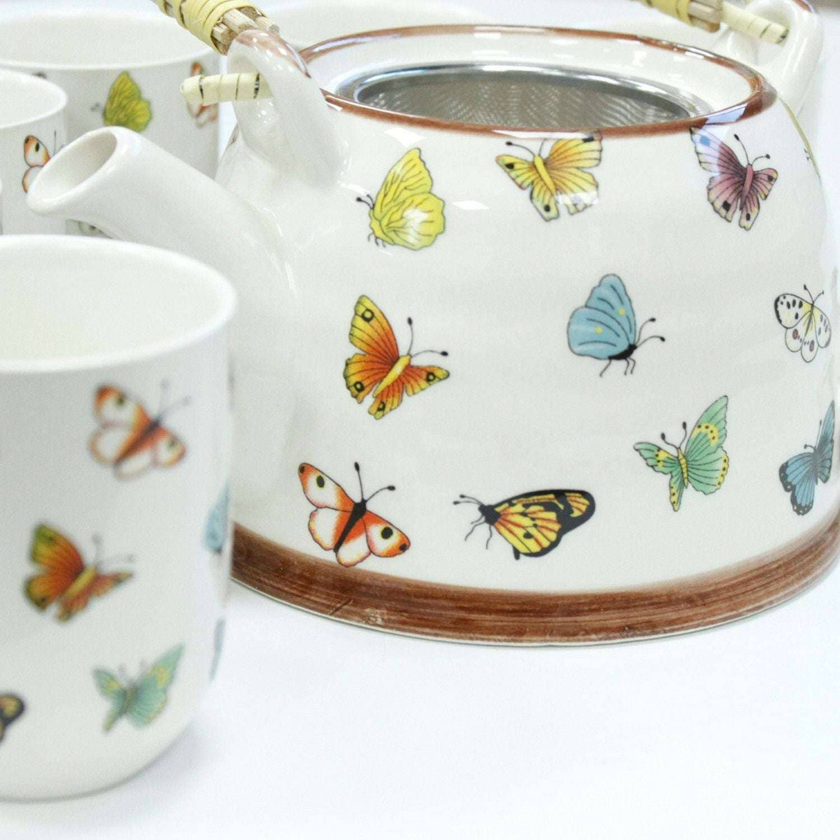 Ancient Wisdom UK Butterfly Herbal Teapot Set with Cups AW Dropship UK