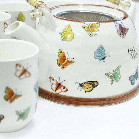 Ancient Wisdom UK Butterfly Herbal Teapot Set with Cups AW Dropship UK