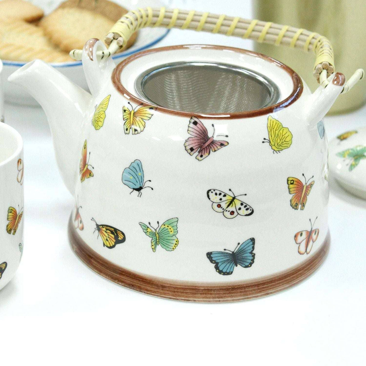Ancient Wisdom UK Butterfly Herbal Teapot Set with Cups AW Dropship UK