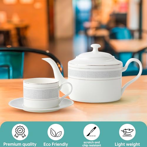 Elegant Teapot Set with Cup and Saucer, Premium Quality and Eco-Friendly Design