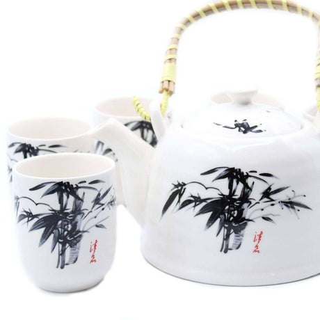 Herbal Teapot Set - White Stone Oriental AW Dropship UK