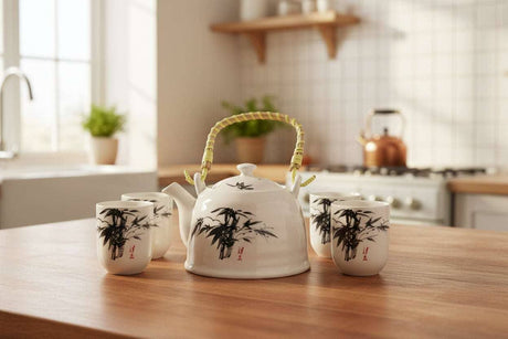 Herbal Teapot Set - White Stone Oriental AW Dropship UK