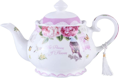 Elegant floral teapot sets from London Boutique Lifestyle featuring a delicate bird design
