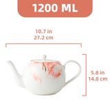Elegant 1200 ml Teapots from London Boutique Lifestyle with a delicate floral design
