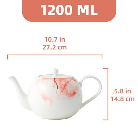 Elegant 1200 ml Teapots from London Boutique Lifestyle with a delicate floral design