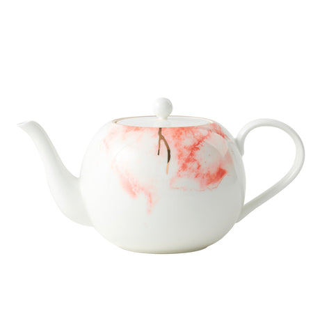Elegant white porcelain teapots with pink floral design from London Boutique Lifestyle
