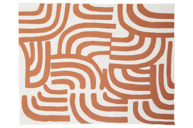 Orsina Terracotta Throw with Abstract Design for Cozy and Stylish Home Decor