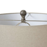 Ochre Carved Textured Table Lamp With Linen Shade Shades 4 Seasons