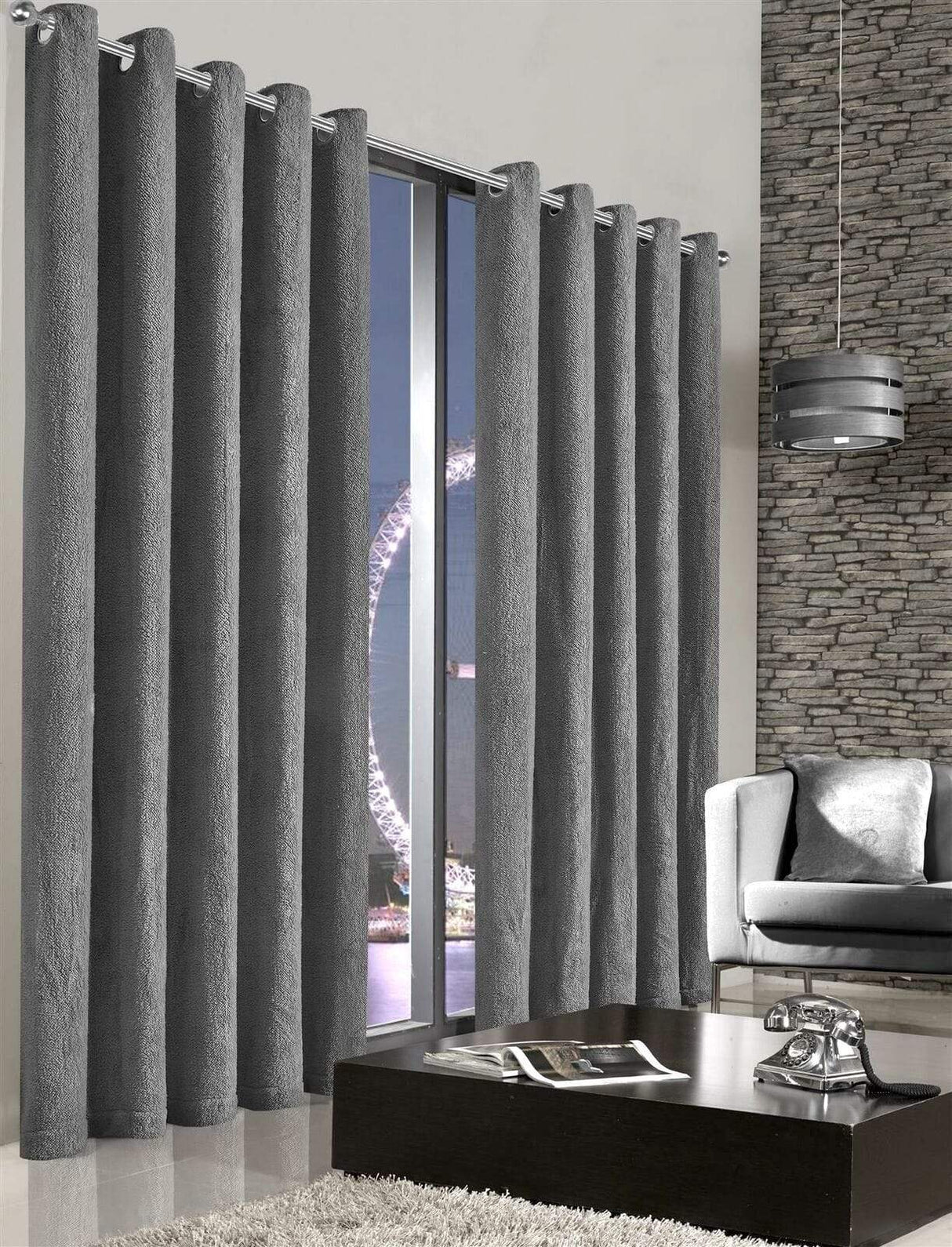 OLIVIA ROCCO Thermal Curtains in Grey, perfect for keeping warmth in stylish interiors