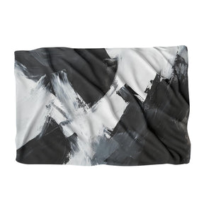Stylish HOME ART HAVEN Throw Blanket with Abstract Black and White Design for Cozy Living Spaces
