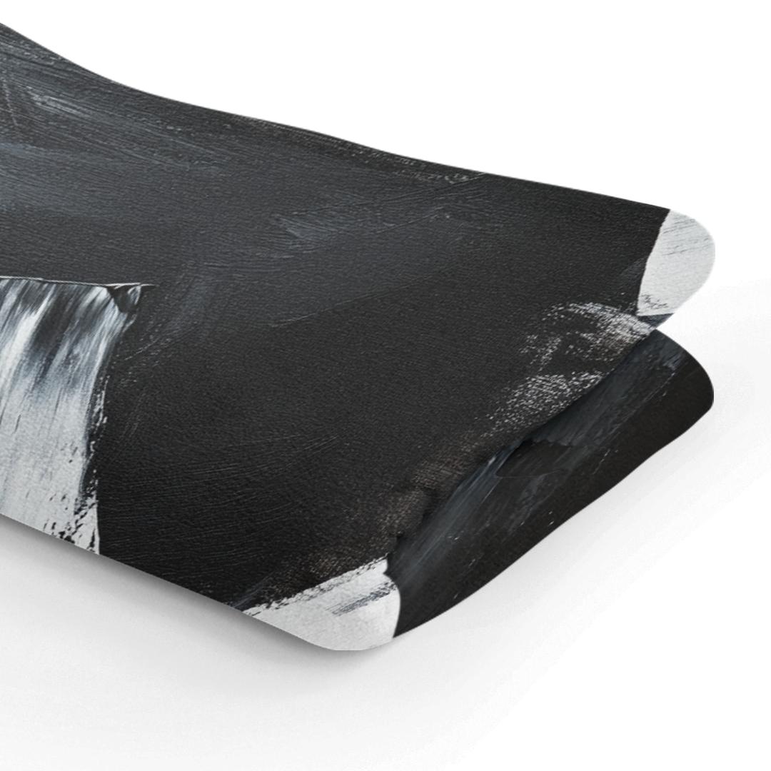 Stylish HOME ART HAVEN Throw Blanket with a modern black and white abstract design