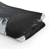 Stylish HOME ART HAVEN Throw Blanket with a modern black and white abstract design