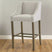 Shades 4 Seasons Grey Upholstered High-Back Bar Stool GREY WOOD Shades 4 Seasons