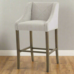 Shades 4 Seasons Grey Upholstered High-Back Bar Stool GREY WOOD Shades 4 Seasons