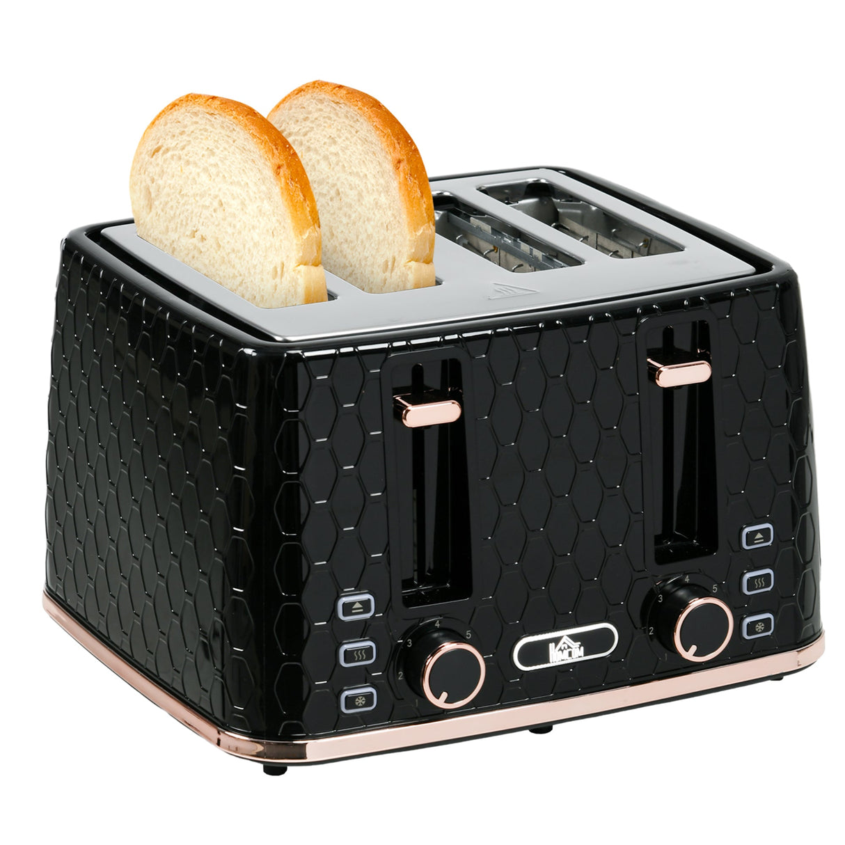 Wise Galleria Black Toaster with Dual Slots and Adjustable Settings for Perfectly Toasted Bread