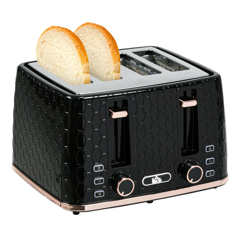 Wise Galleria Black Toaster with Dual Slots and Adjustable Settings for Perfectly Toasted Bread
