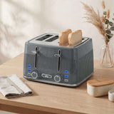 Wise Galleria sleek toaster in grey with four slots for toasting bread evenly