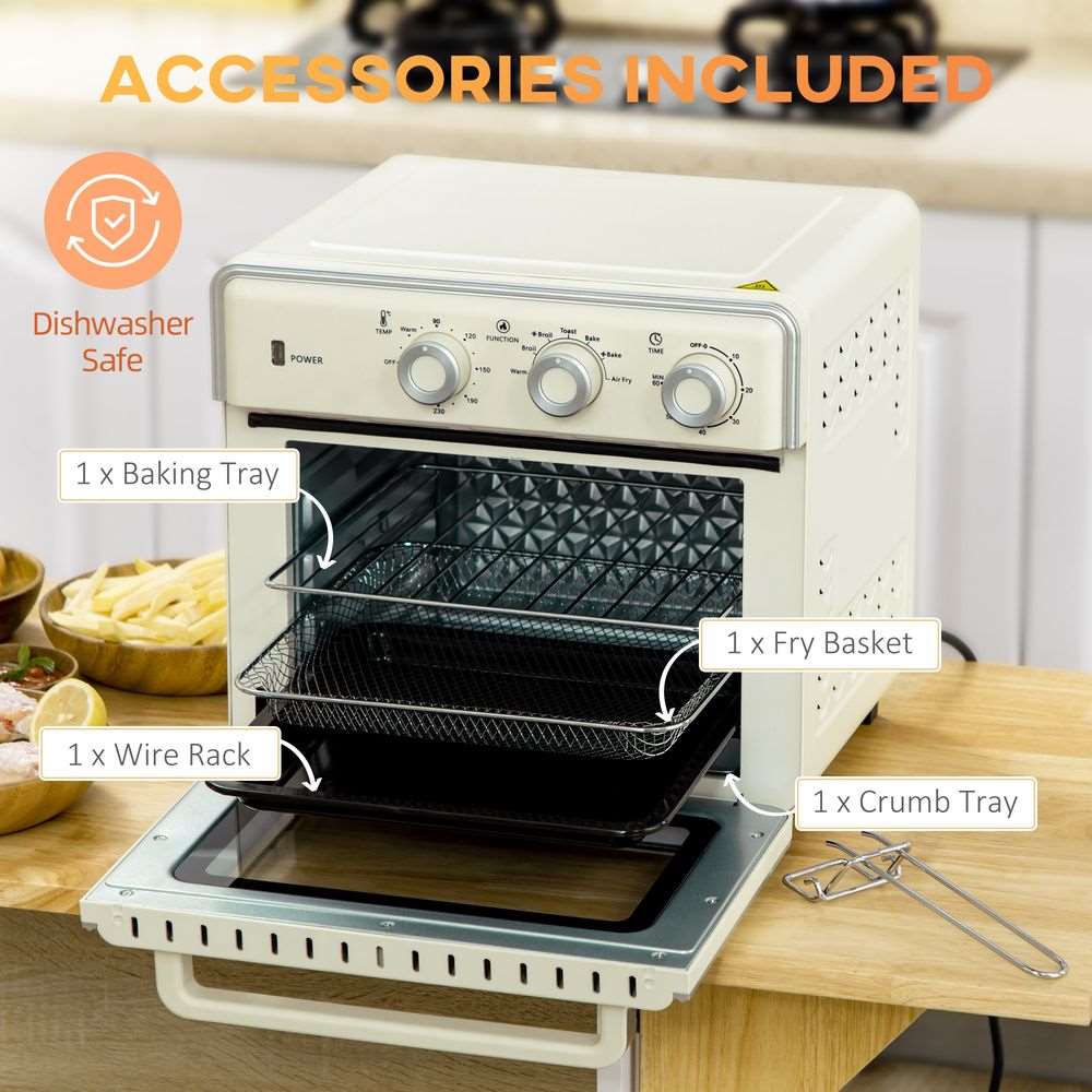 HOMCOM 7-in-1 Toaster Oven 4-Slice With 60-min Timer Adjustable Thermostat 1400W HOMCOM