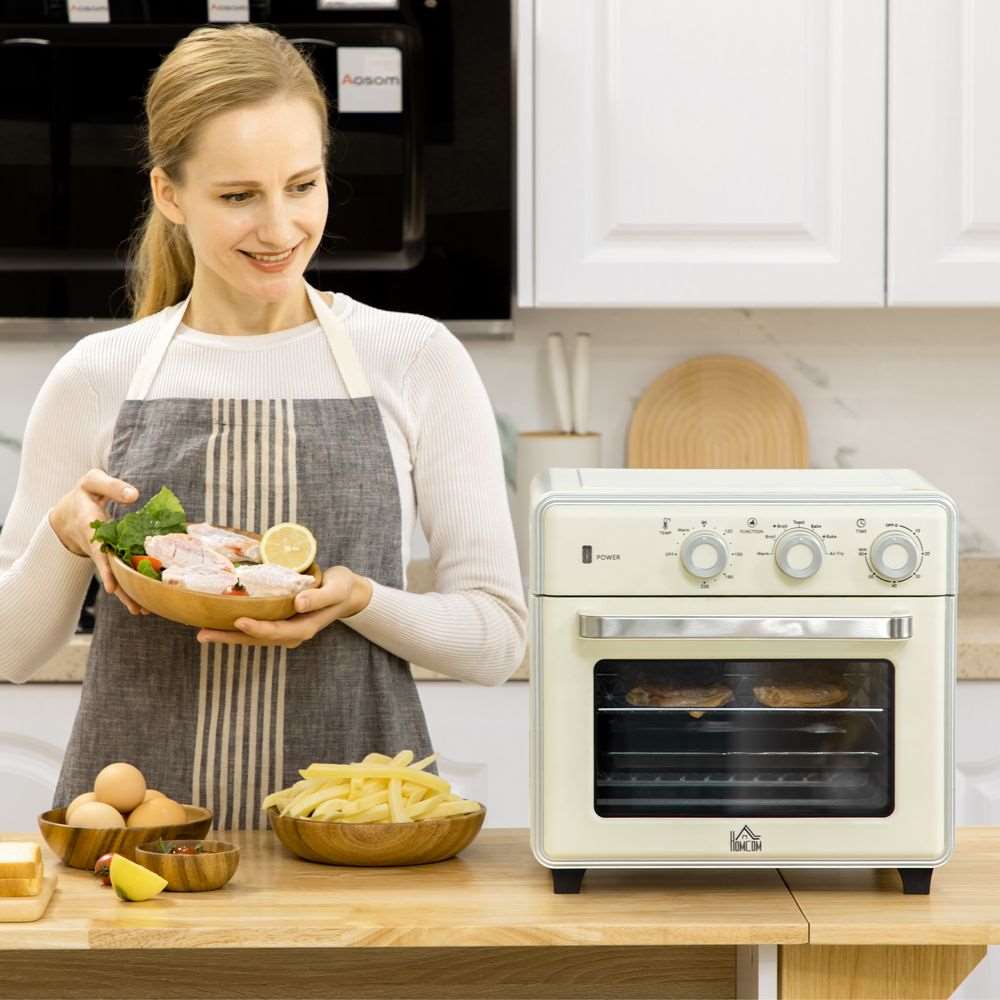 HOMCOM 7-in-1 Toaster Oven 4-Slice With 60-min Timer Adjustable Thermostat 1400W HOMCOM