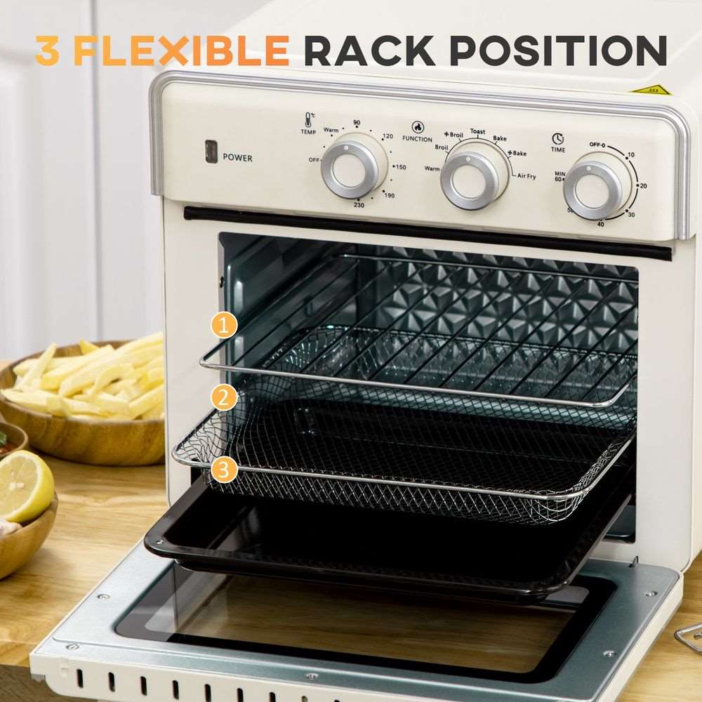 HOMCOM 7-in-1 Toaster Oven 4-Slice With 60-min Timer Adjustable Thermostat 1400W HOMCOM
