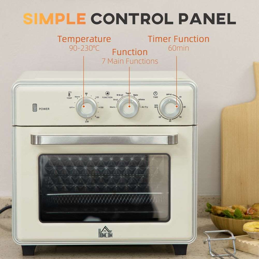 HOMCOM 7-in-1 Toaster Oven 4-Slice With 60-min Timer Adjustable Thermostat 1400W HOMCOM
