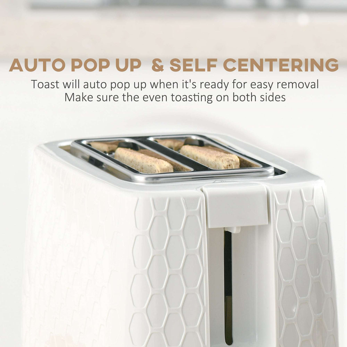 Wise Galleria Toaster Set with Auto Pop Up and Self Centering Features for Even Toasting