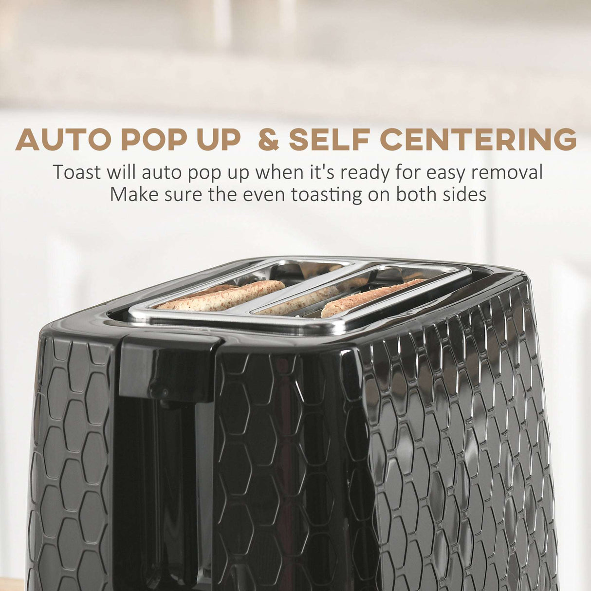 Wise Galleria Toaster Set with Auto Pop Up and Self Centering Features for Even Toasting