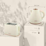 Wise Galleria Toaster Set featuring a stylish toaster and kettle with modern design and measurements