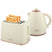 Wise Galleria Toaster Set featuring a stylish kettle and toaster in cream with rose gold accents