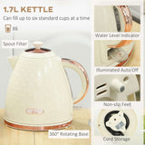 Wise Galleria 1.7L Kettle with Water Level Indicator and 360 Degree Rotating Base in Cream for a Toaster Set