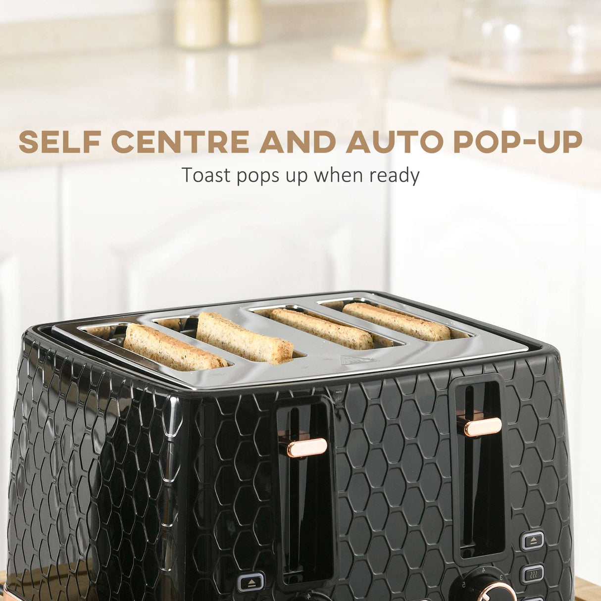 Wise Galleria Toaster Set featuring self-centre technology and auto pop-up for perfect toast every time