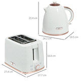 Wise Galleria Toaster Set featuring a stylish kettle and toaster in white with rose gold accents