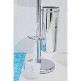 Orsina Toilet Brush and Roll Holder in Silver with Modern Design and Convenient Storage