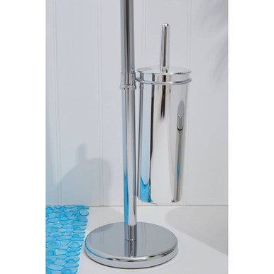 Orsina Toilet Brush and Roll Holder with a sleek chrome finish and modern design for stylish bathrooms