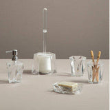 Orsina Toilet Brush Holder in Clear Crystal Design for Elegant Bathroom Decor