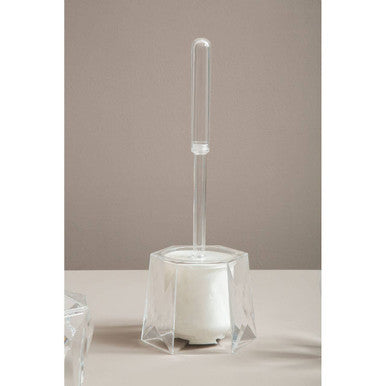 Orsina Toilet Brush Holder with a sleek clear design for stylish bathroom organisation