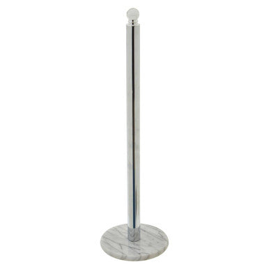 Orsina Toilet Roll Holder with a stylish chrome pole and sturdy marble base for modern bathrooms